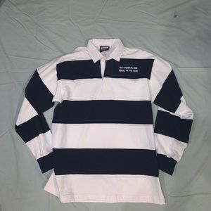 Striped collar long sleeve shirt